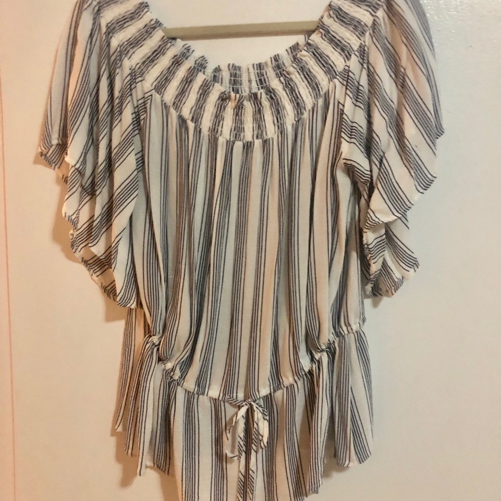 Striped, off the shoulder top